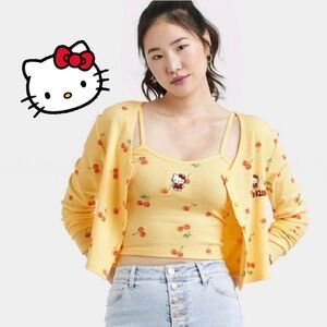 Yellow Hello Kitty Cherry Cardigan Only M